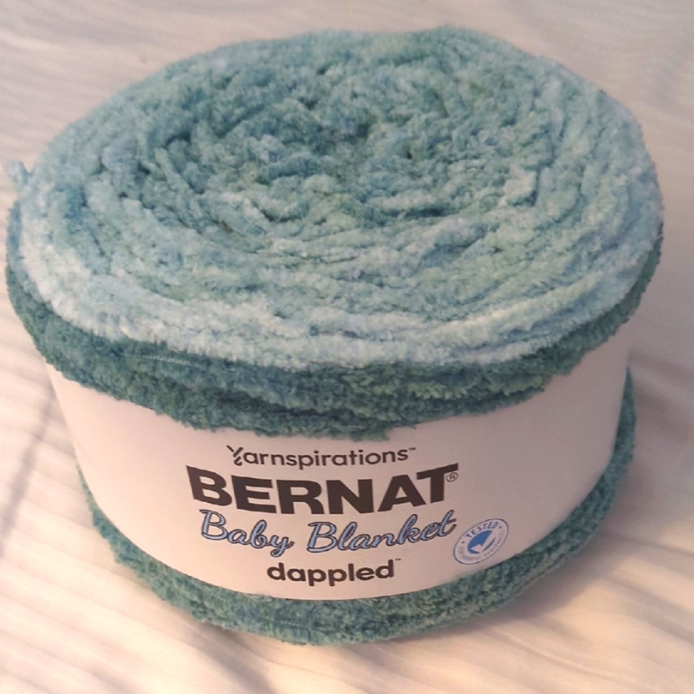Bernat Baby Blanketcdappked Yarn in  Misty/Jungle Green